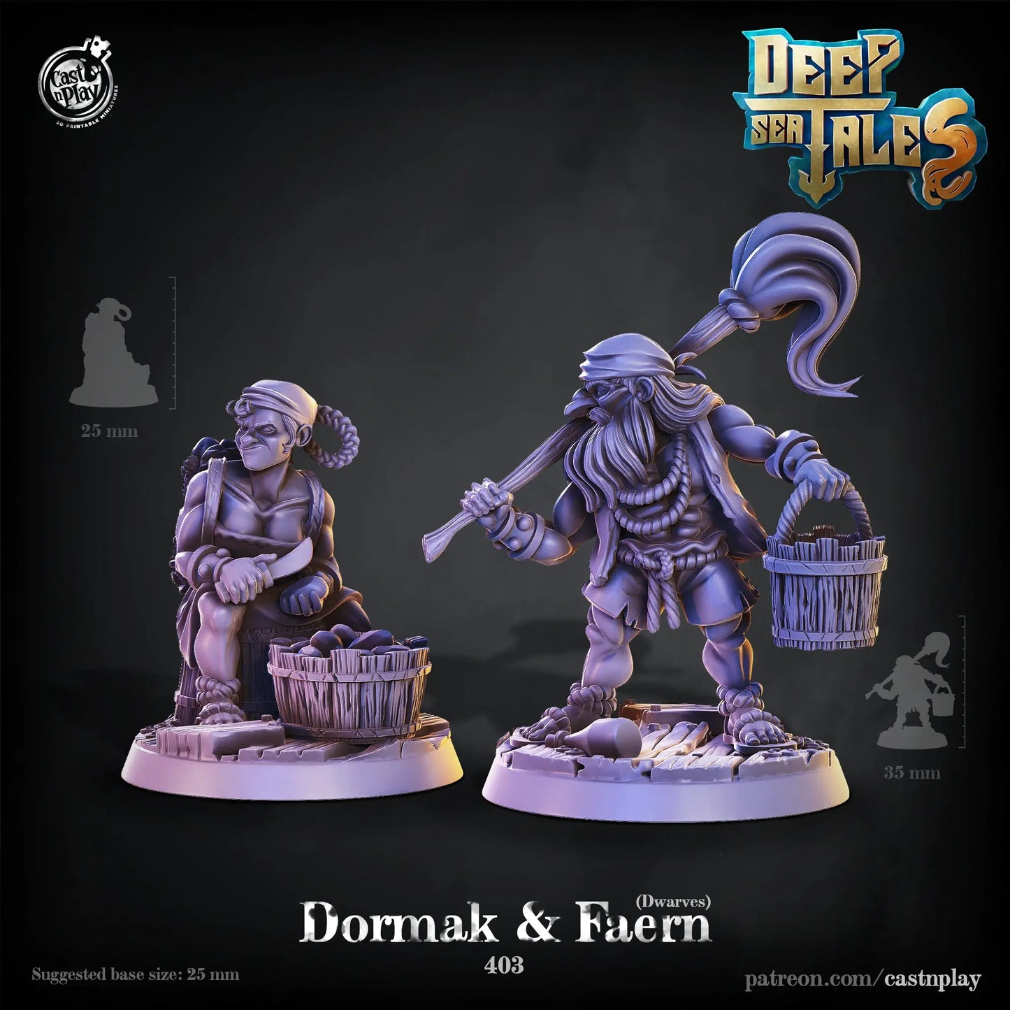Dwarven Pirate Crew Dormak & Faern - The Print Tavern