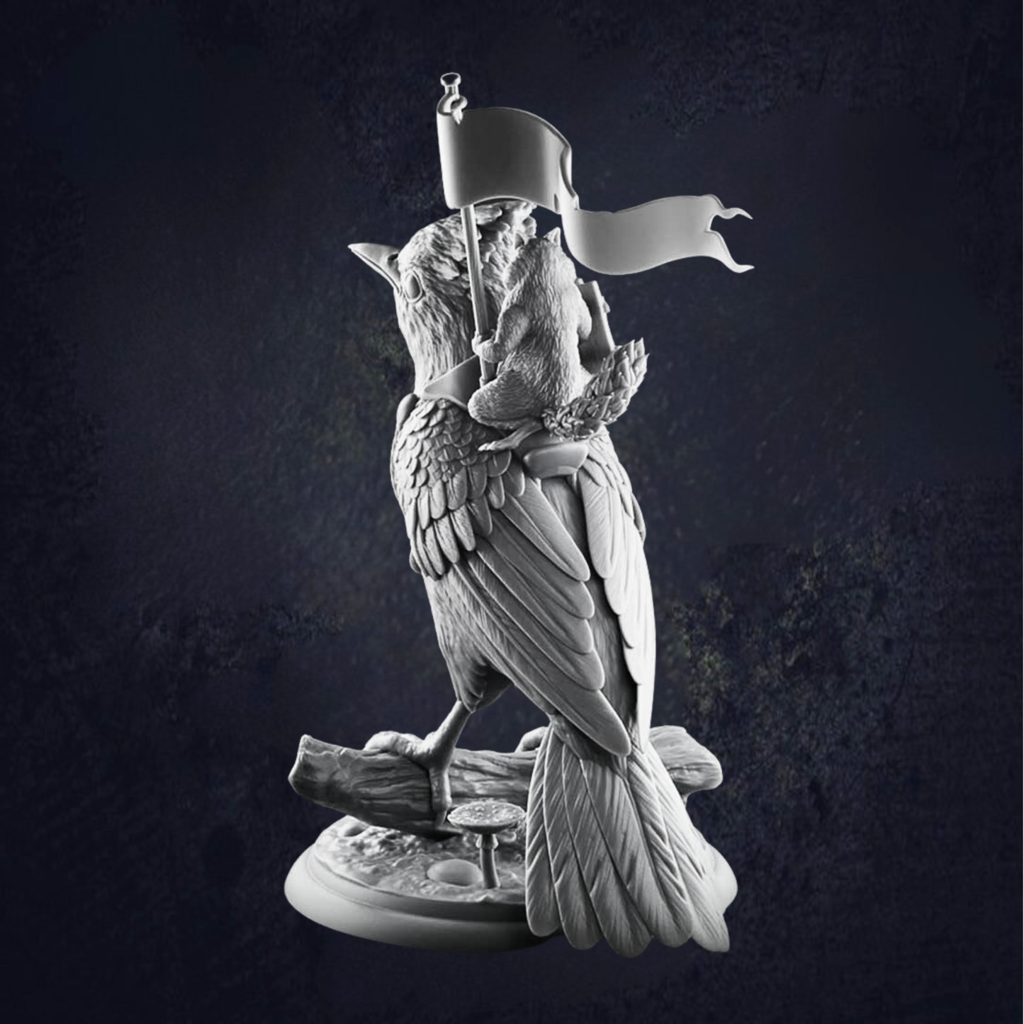 Blue Jay with Chipmunk Rider - The Print Tavern D&D RPG Miniature