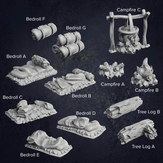 Bandit Camp Props - The Print Tavern D&D RPG Miniature