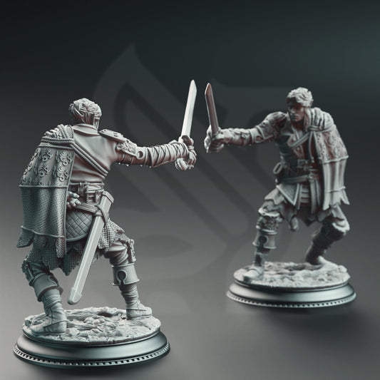 Half-Elf Swashbuckler Corin of Lamhet - The Print Tavern D&D RPG Miniature