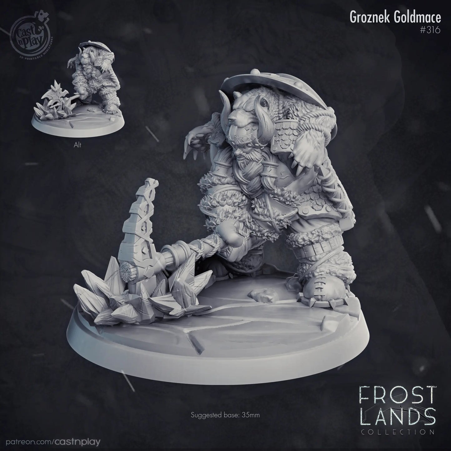 Frost Dwarf Groznek Goldmace - The Print Tavern