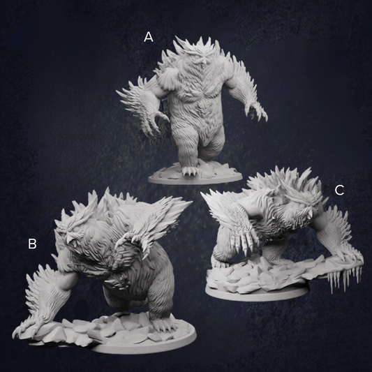 Arctic Owlbears - The Print Tavern D&D RPG Miniature