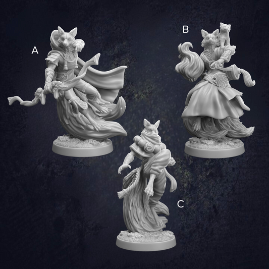 Kitsune Foxfolk - The Print Tavern D&D RPG Miniature