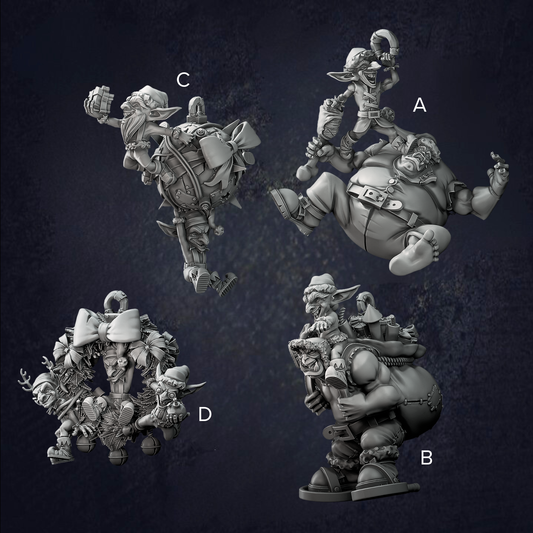 Orc and Goblin Christmas Tree Decorations - The Print Tavern D&D RPG Miniature