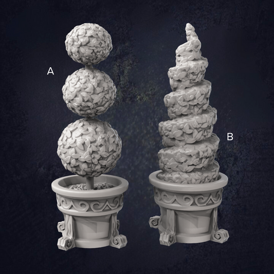 Potted Topiary Plants - The Print Tavern D&D RPG Miniature