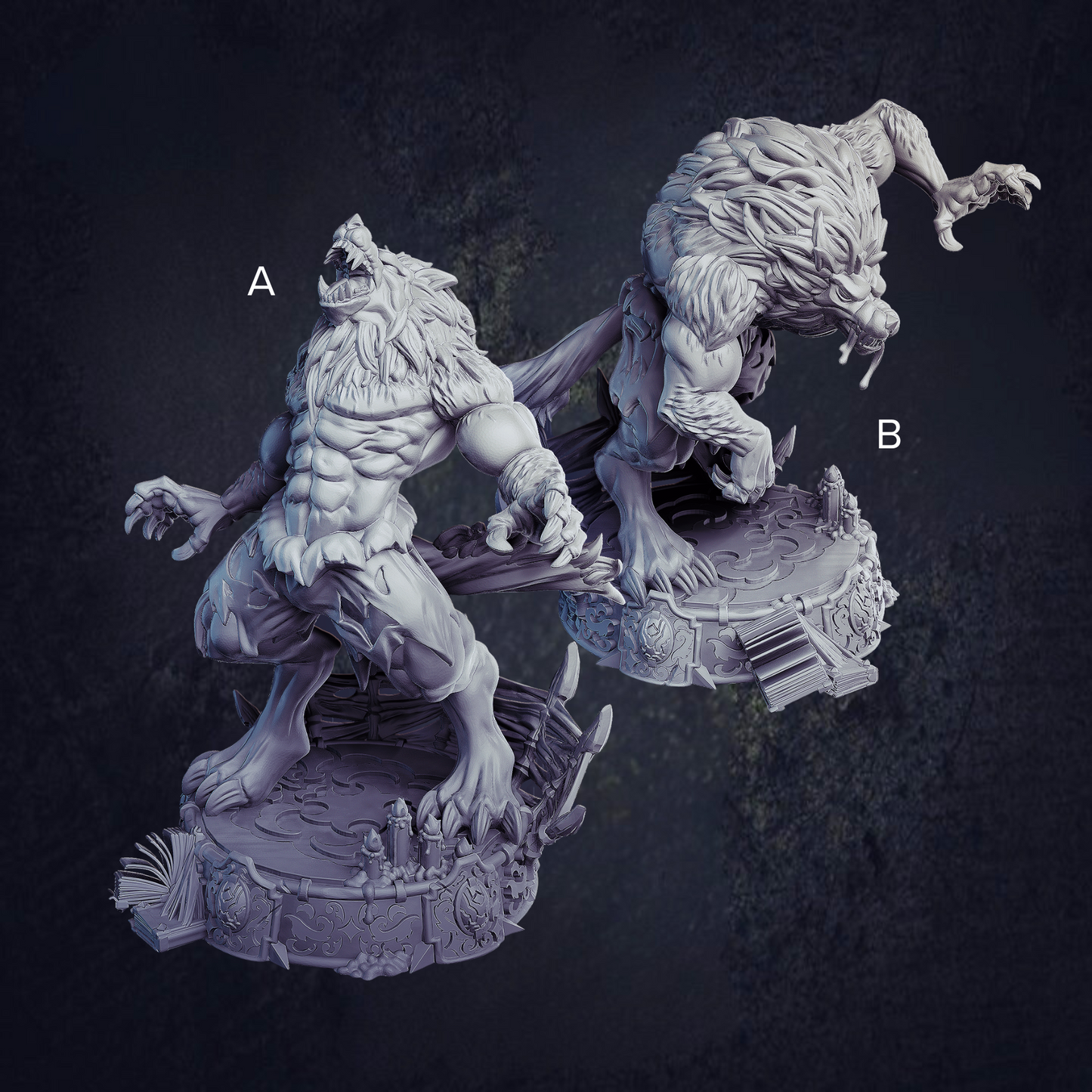Wyett Werewolf Cast N Play DnD RPG Miniatures: Midnight Curse (Dungeons and Dragons, Pathfinder, Tabletop Games)