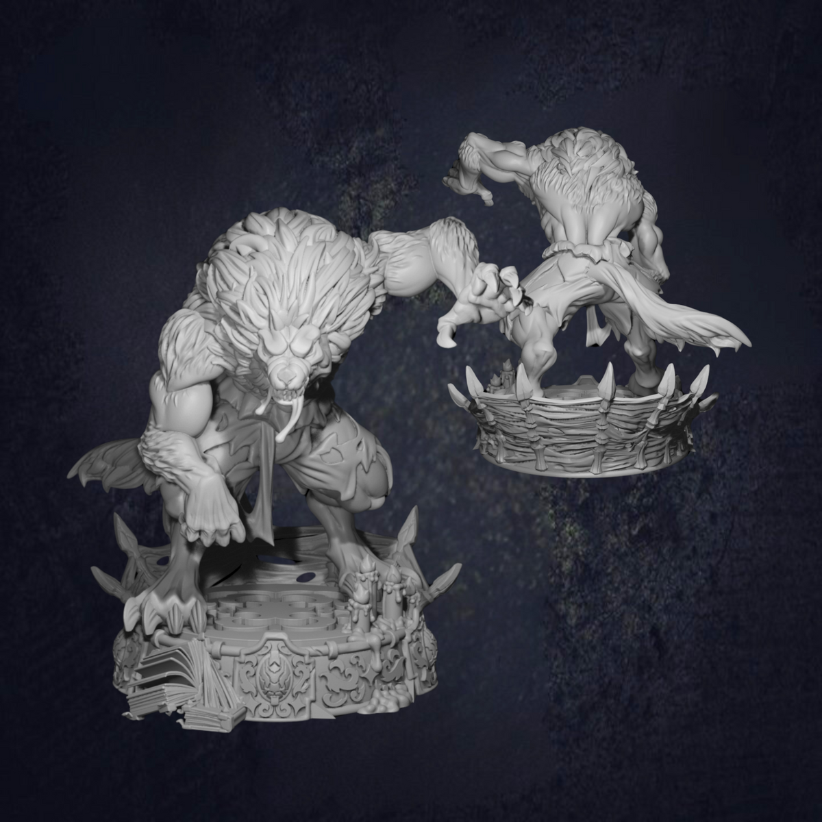 Wyett Werewolf Cast N Play DnD RPG Miniatures: Midnight Curse (Dungeons and Dragons, Pathfinder, Tabletop Games)