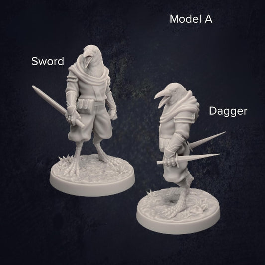 Kenku Ravenfolk Rogues and Fighters - The Print Tavern D&D RPG Miniature