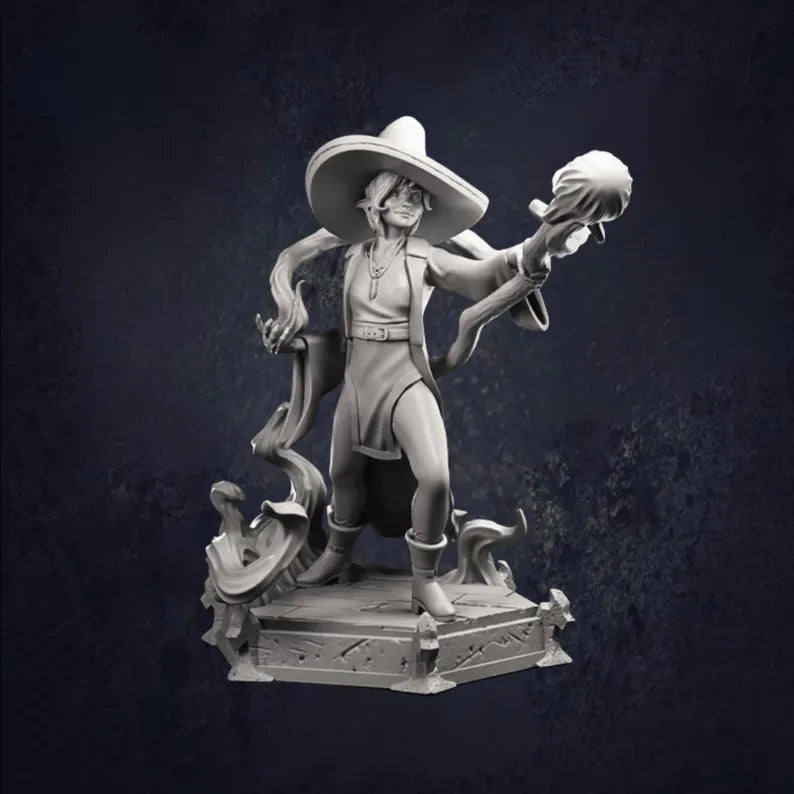 Young Female Arcanist Spell Pose