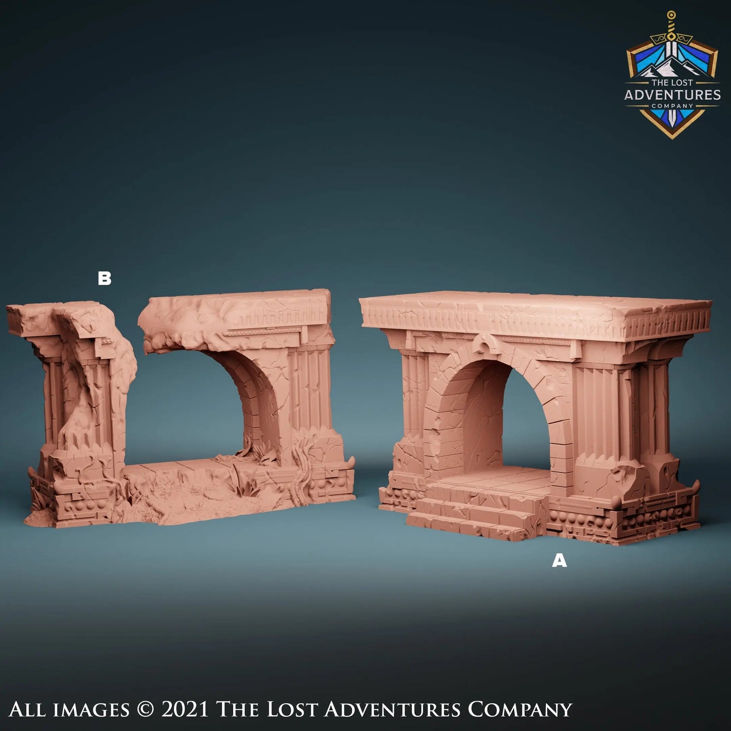 Ancient Temple Gates DnD RPG Terrain Lost Adventures (Dungeons and Dragons, Pathfinder, Wargaming, Tabletop Games)