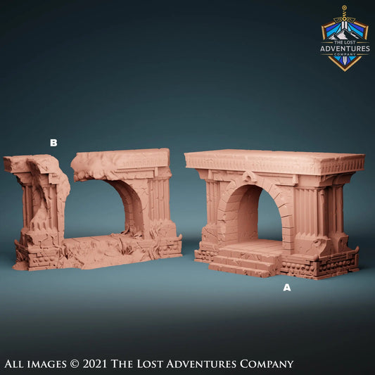 Ancient Temple Gates DnD RPG Terrain Lost Adventures (Dungeons and Dragons, Pathfinder, Wargaming, Tabletop Games)