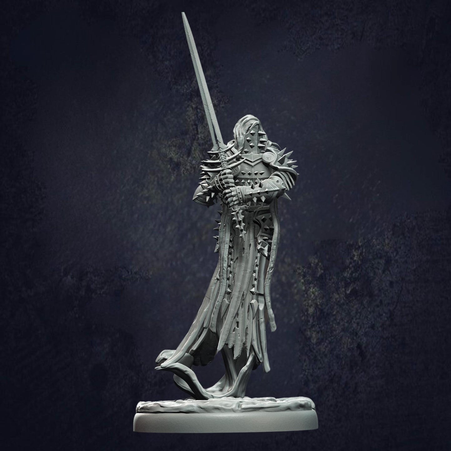 Damned Swordsman Grimdark Mini - Monolith Arts - The Print Tavern D&D RPG Miniature