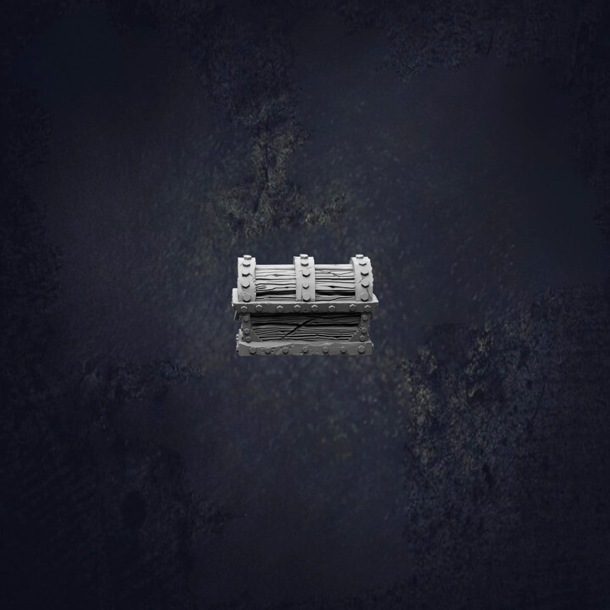 A white, rectangular object with a curved top and bottom sits in the center of a dark, textured background.