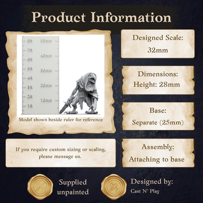 The image is a product information graphic that provides details about a model, including its dimensions, base, and assembly instructions.