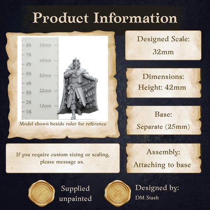 The image is a product information graphic that provides details about a model, including its dimensions, base, and assembly instructions.