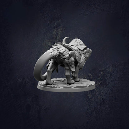 A detailed 3D model of a fantastical creature, possibly a mythical or magical being, standing on a platform against a dark background.