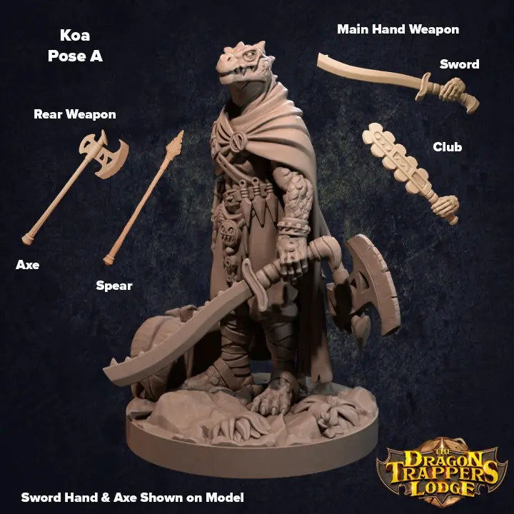 Lizardfolk Fighter Koa - The Print Tavern