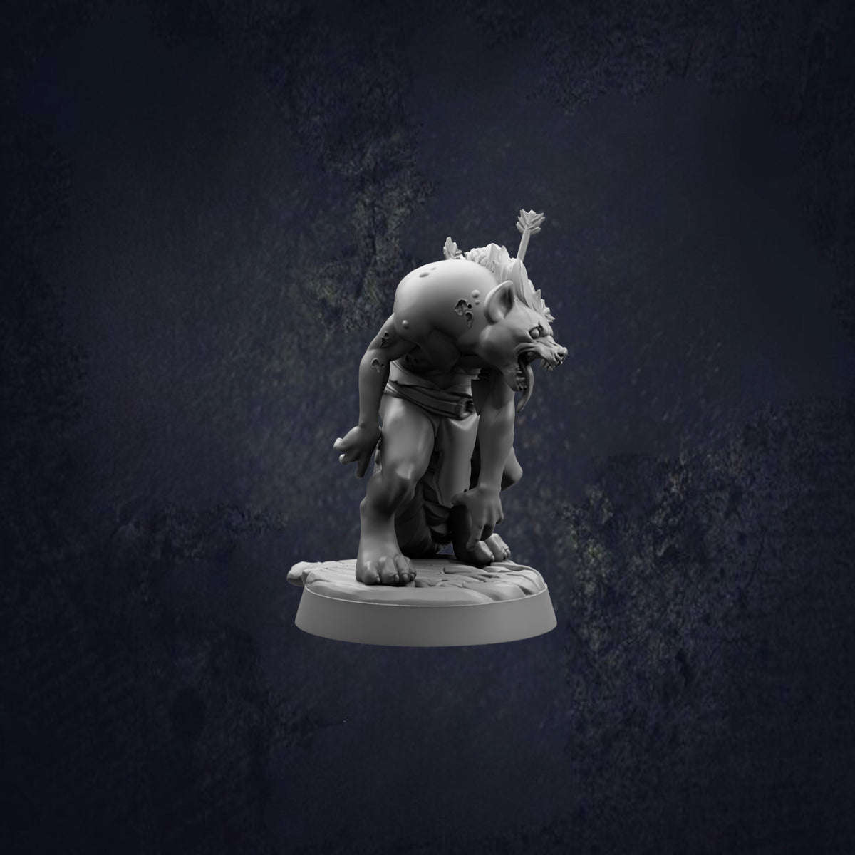 A 3D model of a fantastical creature, possibly a mythical or magical being, is shown against a dark background.