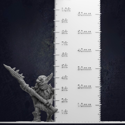 A 3D model of a fantastical creature, possibly a mythical or magical being, is shown next to a ruler for size comparison.