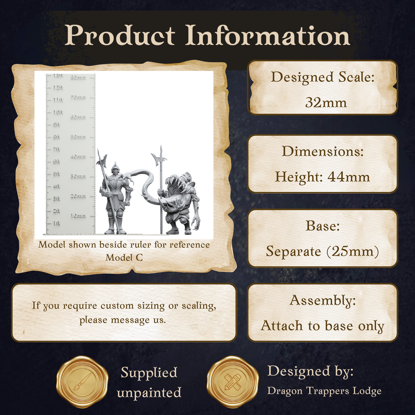 a screen shot of the product information page