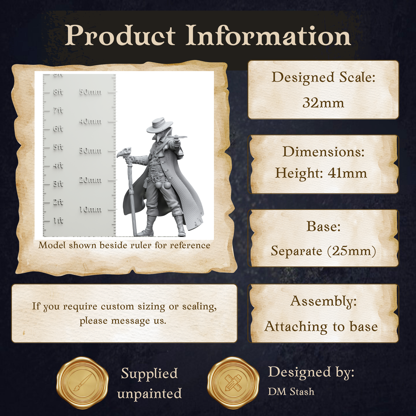 Plague Doctor RPG Miniature - Doktor Jakobson