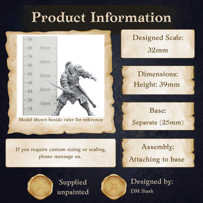 The image is a product information graphic that provides details about a model, including its dimensions, base, and assembly instructions.