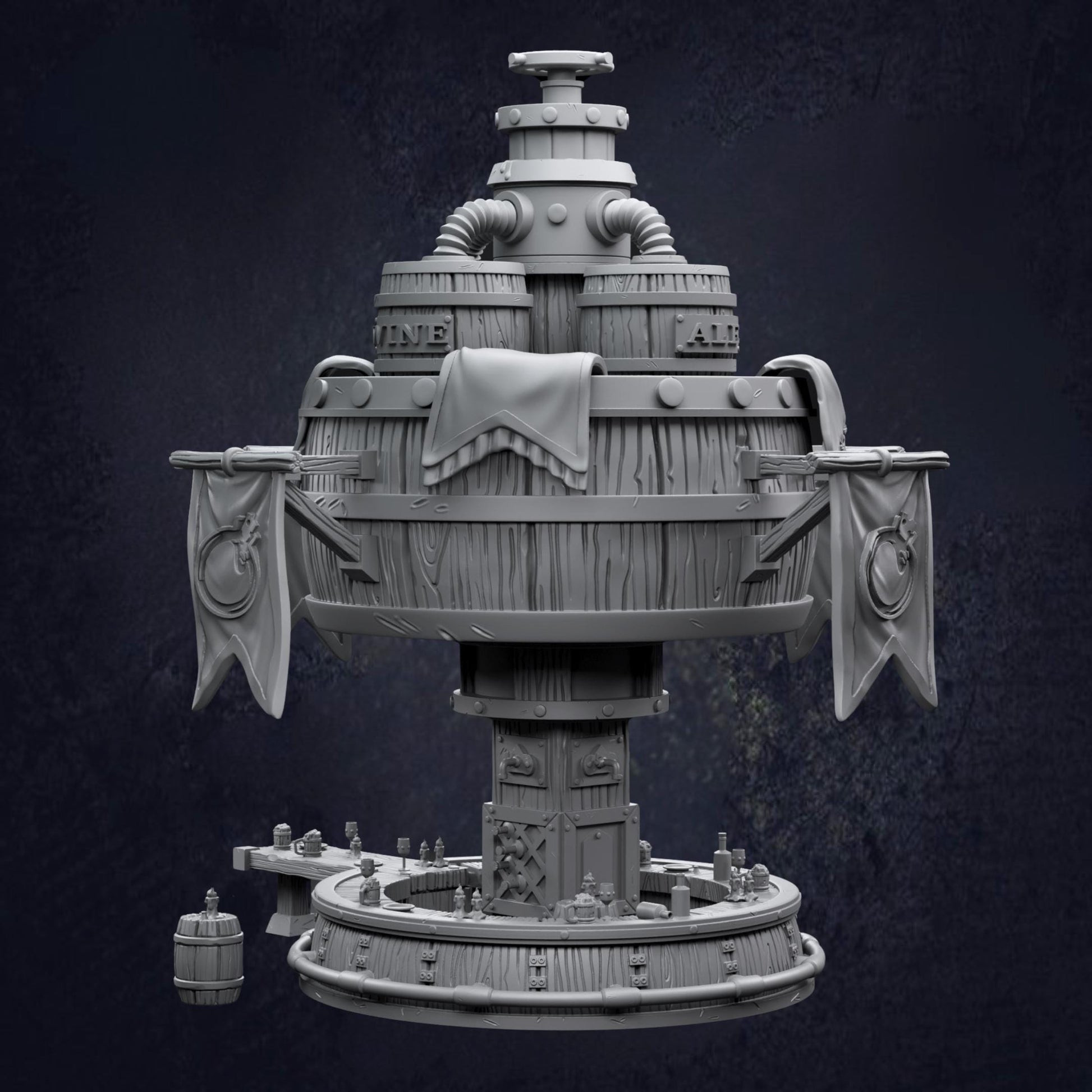 A large Adventurer’s Guild Bar RPG terrain ideal for D&D and tabletop games. Suitable for guild hall terrain, dnd tavern, bustling inn or adventurer headquarters.