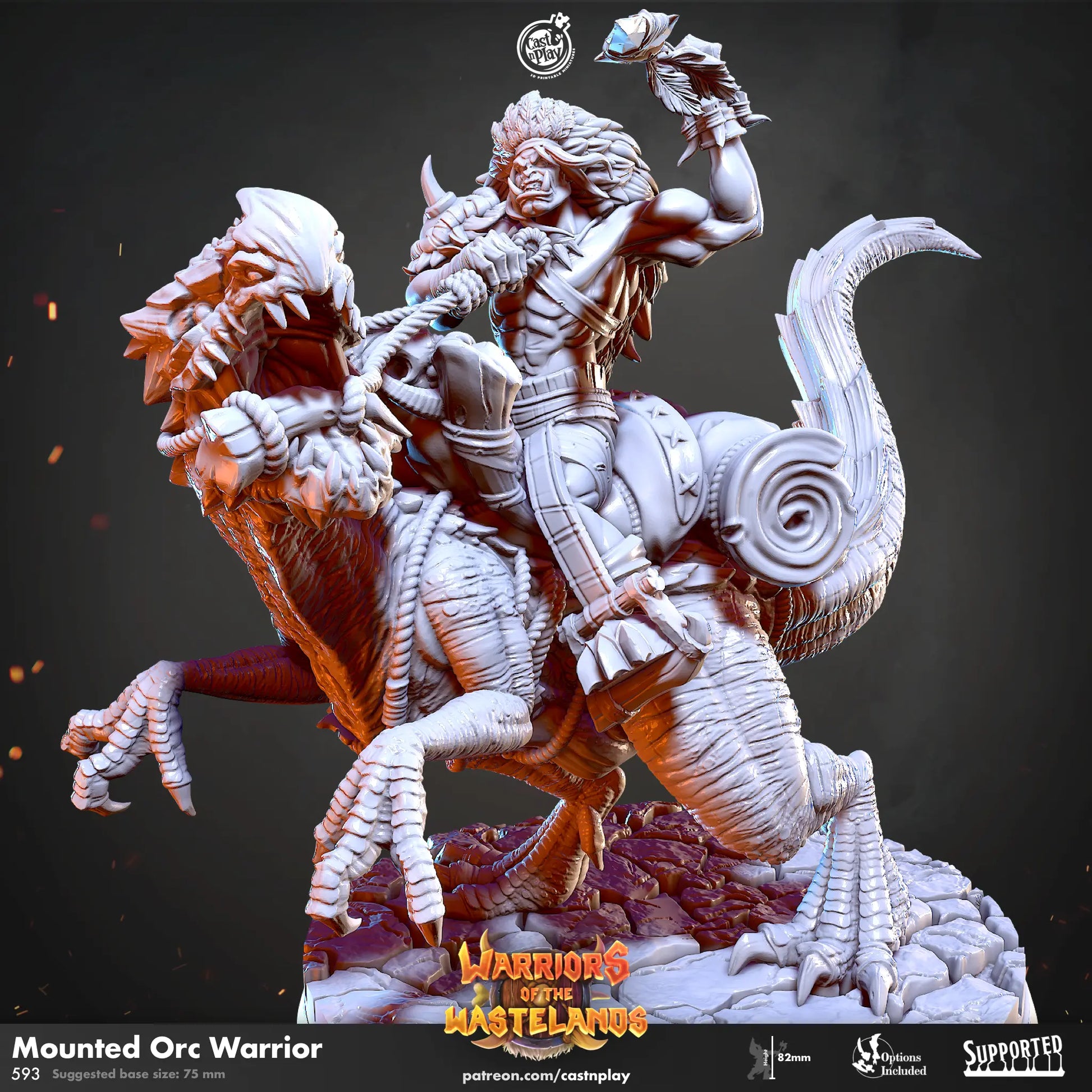 Mounted Orc Warrior - The Print Tavern