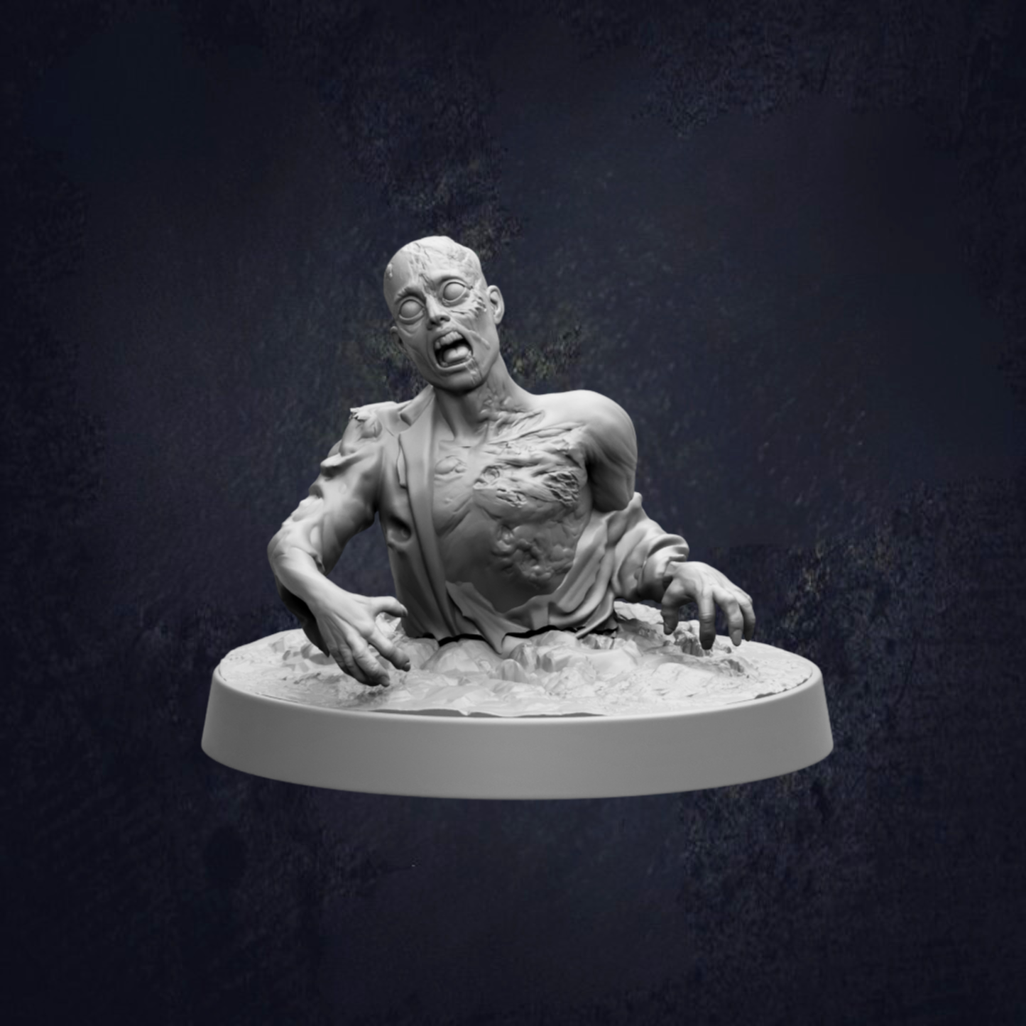 A 3D rendering of a zombie-like figure with a distressed expression, appearing to be in a distressed or distressed pose.