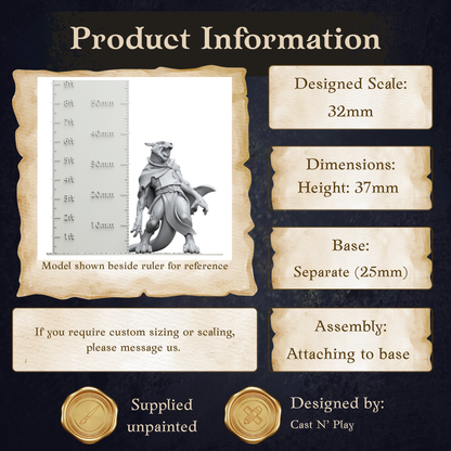 The image is a product information graphic that provides details about a model, including its dimensions, base, and assembly instructions.