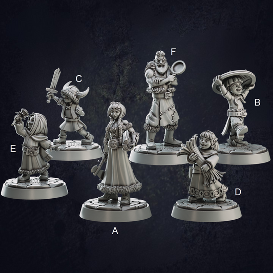 Viking Towns Folk - The Print Tavern D&D RPG Miniature