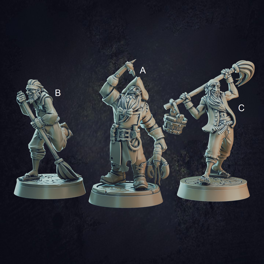 Pirate Cook and Swabbers - The Print Tavern D&D RPG Miniature
