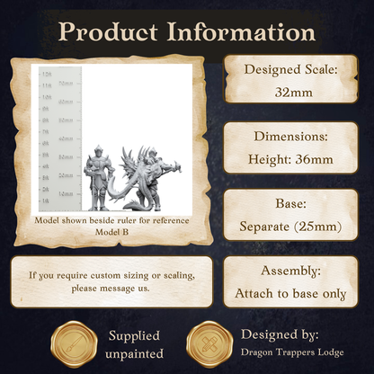 The image is a product information graphic that provides details about a model, including its dimensions, height, base, and assembly instructions.