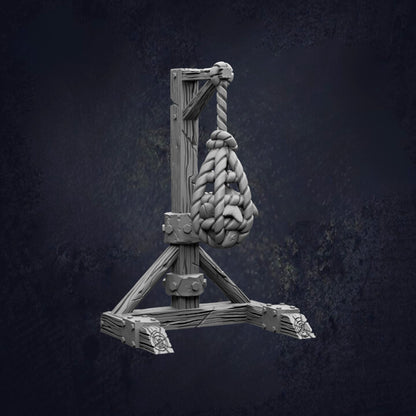 A wooden contraption with a rope and a ball attached to it, set against a dark background.