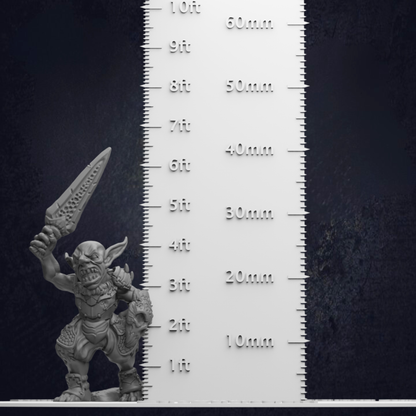 A 3D model of a fantastical creature, possibly a monster or a dragon, is shown next to a ruler for size comparison.