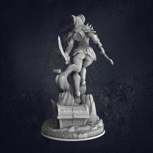 Female Tiefling Rogue Orlena - The Print Tavern D&D RPG Miniature