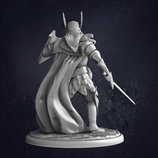 Male Human Paladin Sergeant Silus - The Print Tavern D&D RPG Miniature