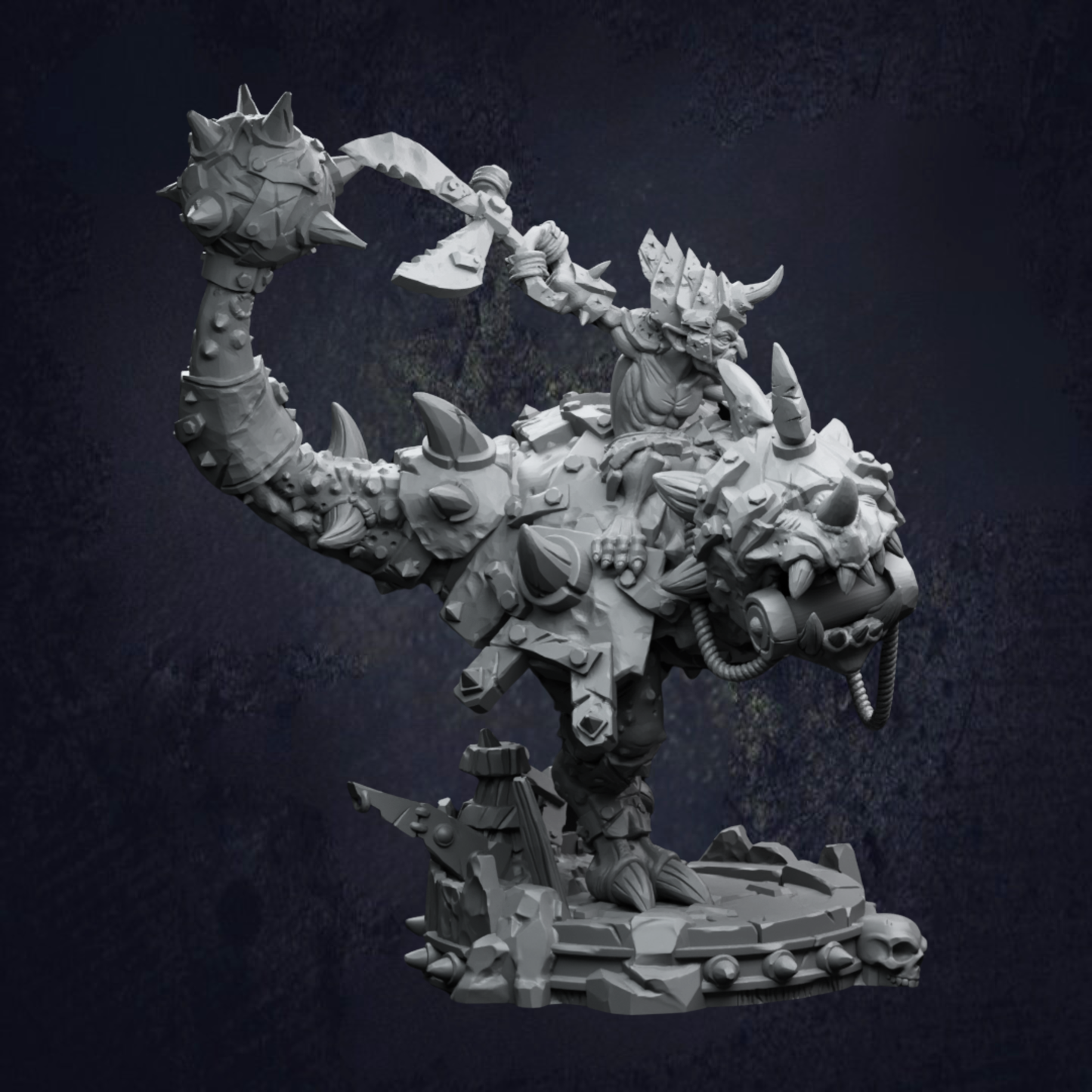 Armoured Dinosaur Mounted Goblin Rorg