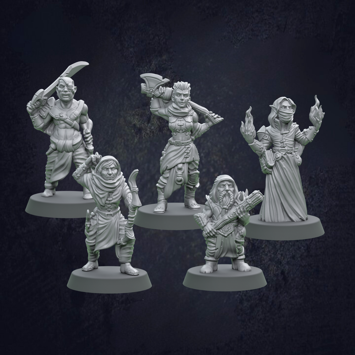 Bandit Ambush Group RPG Miniature Set