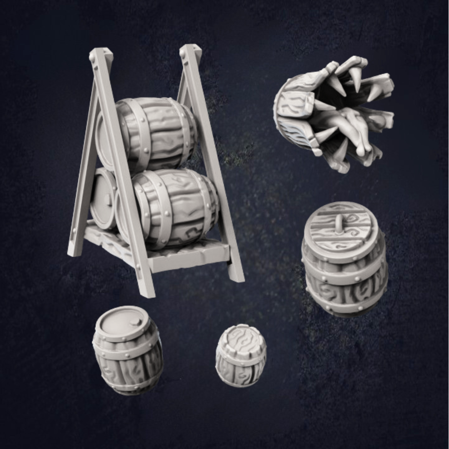 Beer Barrels - The Print Tavern D&D RPG Miniature