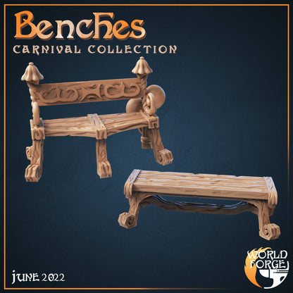 Carnival Benches - The Print Tavern D&D RPG Miniature