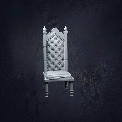 A royal chair which would fit into the kings royal bedroom, or a royal banquet scene