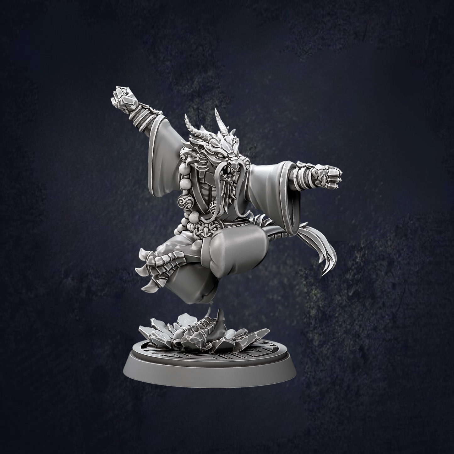 A dragonborn monk in stance japanese style model 