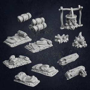 Bandit Camp Props - The Print Tavern D&D RPG Miniature