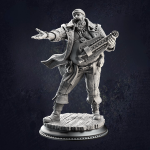 Bossman Bill, your pirates favourite bard with his hurdy-gurdy singing away, keeping moral stable while sailing the high seas.