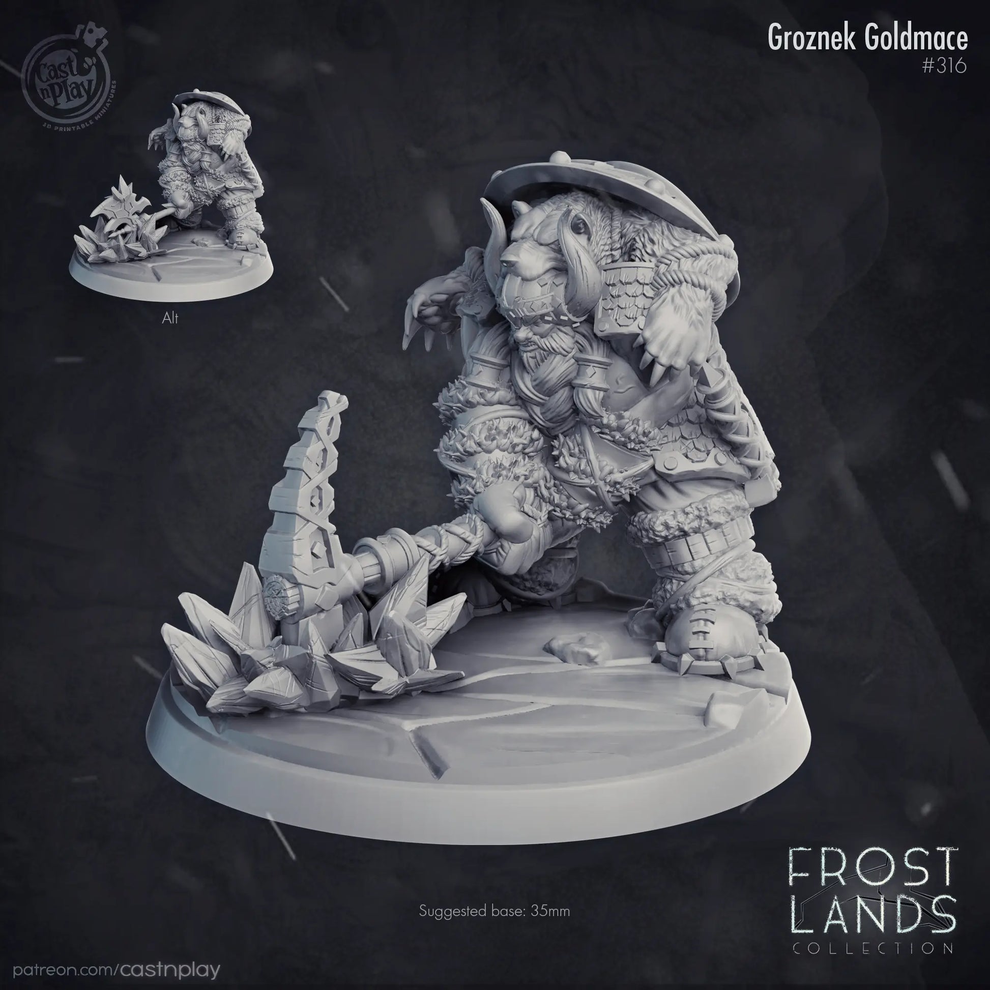 Frost Dwarf Groznek Goldmace - The Print Tavern