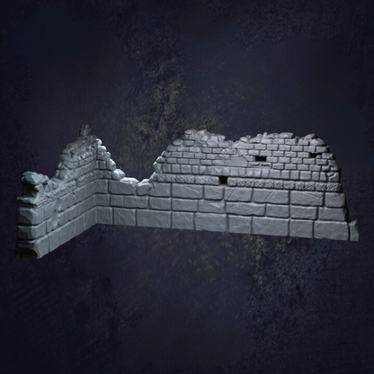 Single ruined wall for terrain purposes with different size stones to give depth.