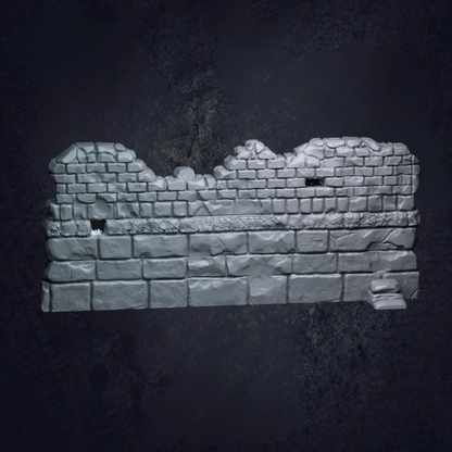 Single ruined wall for terrain purposes with different size stones to give depth.