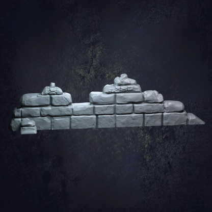 Single ruined wall for terrain purposes with different size stones to give depth.