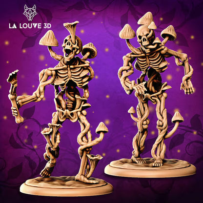 Group of mushroom infected skeletons, taken over by nature while continuing their unrelenting march.